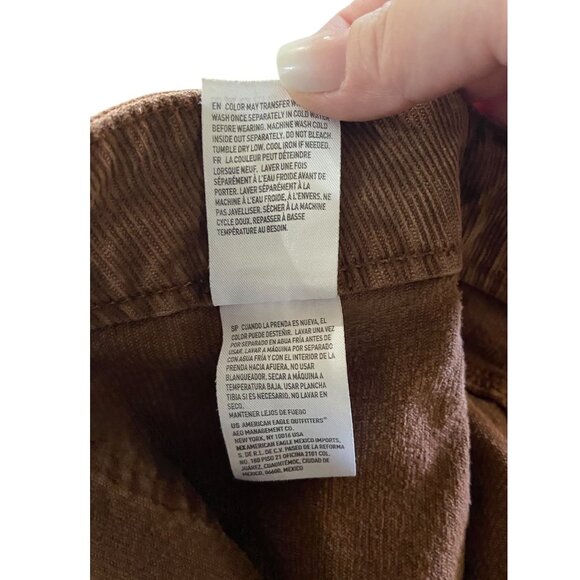 American Eagle Outfitters Super High Rise Flare Corduroy Pants Brown Size 12 - Picture 6 of 16